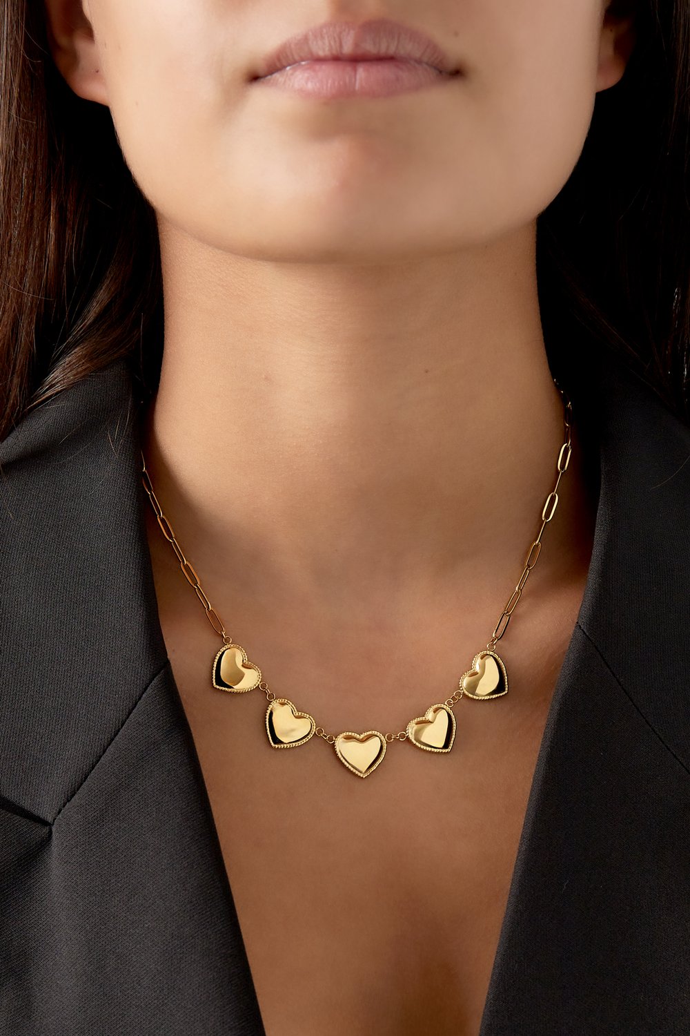 small heart studs necklace h5Picture2